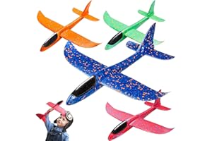 PATRICHOR Styropor Flugzeuge Kinder Styroporflieger Flieger - 4 Stück Wurfgleiter, Flugzeug Segelflugzeug Kinder, Flugzeug Spielzeug ab 3-12 Jahre Junge Mädchen Outdoor Spiele