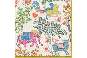 Caspari 11930B Entertaining Le Jardin De Mysore - Servilletas de cóctel (40 unidades), multicolor