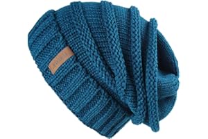 FURTALK Bonnet tricoté Femme Bonnet Ample Style de Rue Gros Tricot Chapeaux d'hiver Classique Doux Bonnet Hiver