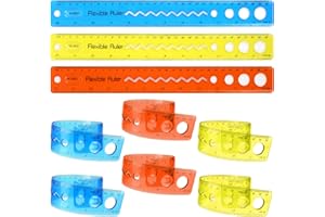 DAFUHAO 10 Pezzi Righello Pieghevole Righello Pieghevle in Plastica Righello Infrangibile 30 CM Righelli Colorati Trasparenti Righello Infrangibile per Ingegneria Insegnamento Rosso Blu Giallo