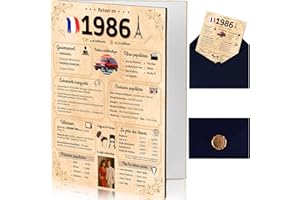 NALKEEZ® Carte Anniversaire 40 Ans, Idée Cadeau Homme, Femme, Couple, Original. Cadeau Humour Fête D’anniversaire. Enveloppe Et Sceau De Cire Inclus.Retour En 1986