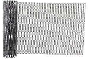 ESENLONG Auto Kühlergrill Gitter, Alu Renngitter, 4x8mm Loch Universal- Auto Renngitter, Maschennetz, Gitterkörper, Stoßstange, rautenförmiger Grill, schwarz (100 x 33 cm)