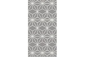 Panorama Alfombra Vinílica - Modelo Líneas Estrellas Gris 60x200 cm - Varios tamaños - Decoración Hogar, Cocina y Salón