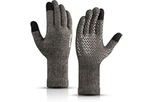Rahhint Guantes Invierno Termicos Tactiles Mezcla Lana Alpaca y Merino Punto Finos Cómodos Hombre Mujer Unisex para Smartphone Ciclismo Running