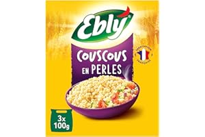 EBLY Couscous en Perles 10 Min Cuisson 10 Minutes Set de 6 x 3 Sachets Cuisson de 100 g