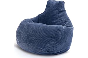‎GREEN BEAN Green Bean® Sitzsack mit Rückenlehne 80x80x90cm - Gaming Chair mit 230L Füllung Cordstoff - Bean Bag Bodenkissen Lounge Sitzhocker Relax-Sessel Gamer Gamingstuhl Dunkelblau