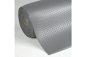 FLOORDIREKT Tapis anti-fatigue Dyna-Protect Diamond | Tapis de travail robuste | Soulage les articulations pour plus de confort debout (90 x 150 cm, gris)