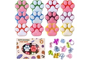PICKMORA Bath Bomb for Kids, 12 Pcs Colorful Handmade Natural Bath Ball with Surprise Sparkling Crystal Toys, SPA Fizzy Bath Bomb Gift Set for Girl Boy at Christmas, Birthday, Easter