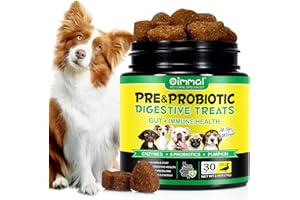 UOCASI Probiotici da masticare per cani,dolcetti pre e digestivi immunitari per cani,supportano la salute dell'intestino,allergie stagionali,prurito alla pelle, integratore morbido(sapore di anatra,30 pezzi)