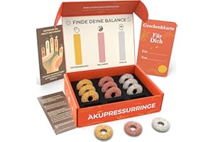 ‎M.S.LEMBERG M.S. Lemberg® Anti Stress Akupressur Ring Set - Finger Massageringe für Entspannung, Fokus & Achtsamkeit - Fidget Ring - 12 Massage Stressringe für Stressabbau, Skill & Wellness Geschenk