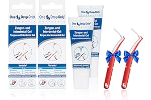 ‎ONE DROP ONLY One Drop Only – 2x Zungen- und Interdental-Gel + 2 Interdentalbürsten (S) ON TOP, Zungengel/Interdentalgel zur Zungenreinigung & Zahnzwischenraumreinigung, gegen Mundgeruch/antibakterielles Gel