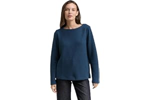 Tom Tailor Damen 1043760 Plussize Cosy Sweatshirt mit Knöpfen