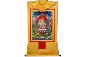 Gandhanra Thangka Tibétain - La forme Yab-Yum de Dorje Sempa Vajrasatva Thangka - Peinture Tantrique Bouddha à Dorure - Tapisserie Mural pour Décoration Zen - Méditation et Relaxation Spirituelle