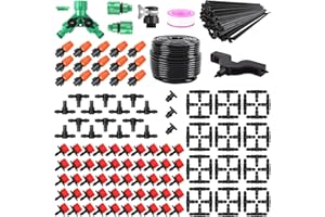 IRmm Irrigation System Kit, 165FT/50M Drip Irrigation System, DIY Automatic Watering System, Auto Drip Irrigation Kits for Garden, Greenhouse, Lawn, Plants