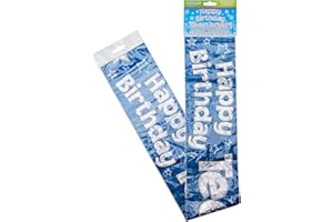 OAKTREE 9ft Banner Happy Birthday Teenager Blue Foil Holographic