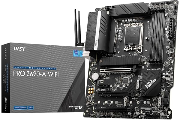 MSI Pro Z690-A WiFi Carte Mère, ATX - pour Processeurs Intel Core 12è Gén, LGA 1700-14 Duet Rail 55A VRM, DDR5 Memory Boost 6400MHz/OC, 1 x PCIe 5.0 x16, 3 x M.2 Gen4 x4, 2.5G LAN, Wi-FI 6E