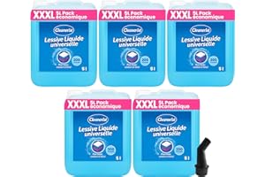 DIE SEIFENBLASE Cleanerist | 5x5L lessive liquide universelle, 1000+ lavages – nettoyage en profondeur, formule concentrée, parfum frais, 20°C-95°C, pour couleurs, blancs et foncés