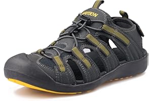 GRITION Sandalias Hombre Verano Punta Cerrada Sandalias de Deporte de Gran Tamaño Sandalias de Protección Rápida Dry Toecap Verano