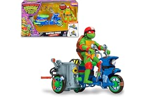 PLAYMATES Tortues Ninja, Véhicule avec Figurine Exclusive de 12 cm, avec Fonction Combat, Raphael, pour Les Enfants dès 4 Ans, TU8032