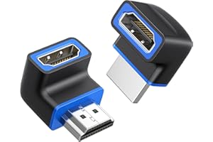 Cable Matters Combo-Pack 8K@60Hz / 4K@120Hz 270 Degree and 90 Degree HDMI Adapters with HDR (8K Right Angle HDMI Adapter/HDMI 90 Degree Adapter) in Black