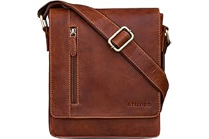 STILORD 'Easton' Borsa Messenger Piccola in Pelle Borsello Uomo Cuoio con Tracolla per Tablet da 10,1 Pollici Viaggio, Colore:arrona - marrone