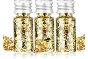 WY LIGHTING LEVEL 3 Gebäck Blattgold Flocken, Dessert Goldfolie Flocken Multifunktion Blattgold Blätter Lebensmittel-Goldfolie Dekoration für Mousse-Kuchen Backen Schokolade Kunsthandwerk Dekoration