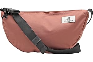 SEVENTEEN LONDON Crossbody Bag Crescent Shape Nylon Durable Fabric with Adjustable Strap in Solid Trending Colour Shoulder Bag Chest Bag Fanny Packs for Women Men Girls Boys Unisex