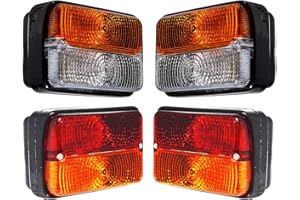 BAJATO APSMOTIV Blinker Front Side Indicator Lamp Light Assembly and Tail Lights set with bulb For Massey Ferguson Deutz Fahr Tractor 1673840M91 1673841M91 1678580M91 1678840M91