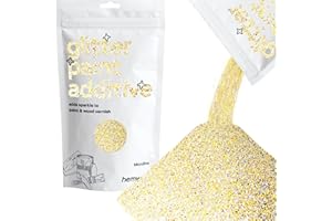 Hemway Glitter Paint Additive 100g / 3.5oz Crystals for Acrylic Emulsion Paint - Interior Wall, Furniture, Ceiling, Wood, Varnish, Matte - Microfine (1/256" 0.004" 0.1mm) - Gold Silver