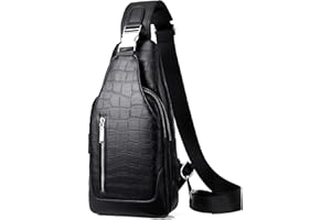 FSD.WG Sac à dos à bandoulière pour homme résistant à l'eau, Noir0038, Large, Sacs à dos Sling