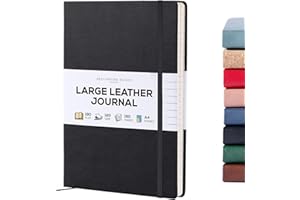 Beechmore Books Lined Journal Notebook, 8.5 x 11.5 inch, A4 160 Lined Pages, Hardcover Leather Journals for Women, Men, Writing and Notebooks for Work - 120 GSM Thick Paper, Gifts Box Included
