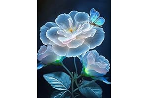 Lunyloer Diamond Painting, DIY 5D Diamant malerei Kits, DIY Cross Stickerei Malerei Kits Erwachsene für Home Wall Décor 30 x 40 cm Rose Blume