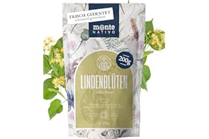 ‎MONTE NATIVO Lindenblütentee Monte Nativo (200g) - Linde schonend getrocknet - Lindenblüten 100% natürlich und ohne Zusatzstoffe - Aromatischer Kräutertee für einen köstlichen Aufguss
