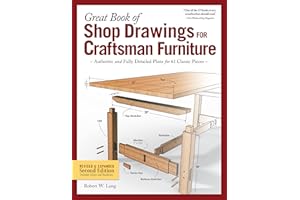 Great Book of Shop Drawings for Craftsman Furniture, Revised & Expanded Second Edition: Authentic and Fully Detailed Plans for 61 Classic Pieces (Fox Chapel Publishing) Complete Full-Perspective Views