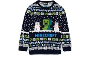VANILLA UNDERGROUND Minecraft Jumper - Suéter navideño de Manga Larga para niños y niñas Creeper