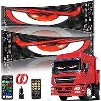 Occhi LED Per Parabrezza Camion | Devil Eyes 59,9x12 Cm, 2 Pezzi | Luci Personalizzabili Bluetooth Per Auto, Camper, SUV