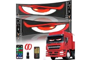 Strixorn 2 luci LED per gli occhi del diavolo, per auto, 12 x 60 cm, personalizzabili, con occhi LED flessibili, per finestrini dell'auto, camion, testo, graffiti, Smart App, Bluetooth USB 5 V