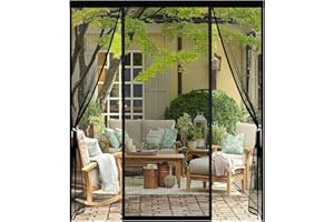 TYYHTJ Magnet Fliegengitter Tür, Doppeltür Magnetvorhang, Insektenschutz Balkontür 190x220CM, Stärkere Magneten Fliegengittertüren für Schiebetür, Kellertür und Terrassentür, zwei Öffnungen, Schwarz