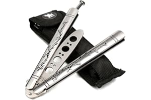 H&S Practice Butterfly Knife Trainer - Dragon Design with Blunt Blade - Balisong Trainer Knife - Only for Training - Can't Be Sharpened - Made From Stainless Steel - Not Real Blade