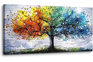 MHARTK66 Quadri Moderni Soggiorno Grandi, 50x100 cm Stampe da Parete Colorato Albero Della Vita, Astratto Quadro Camera da Letto Su Tela Decorazioni Parete Bagno Cucina Ufficio Sala Da Pranzo