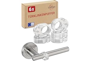 LouMaxx Türklinkenpuffer - 6er Set Türstopper Klinke, transparente Türstopper für Türklinke , Türgriff und Fensterklinke Anschlagdämpfer Stopper zum Schutz vor Macken