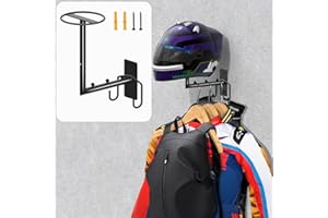 Lhysn Helmet Holder with Hook, Wall Mount Motorcycle Helmet Hanger, Motorcycle Gear Rack, Display Mount, for Hockey Gear Football Helmet Bike Helmet