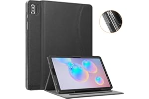 FINTIE Etui do Samsung Galaxy Tab S6 10,5" 2019 (model SM-T860 / SM-T865), [Obsługuje bezprzewodowe ładowanie S Pen] wielokątny stojak osłona automatycznego budzenia/uśpienia etui z kieszenią, czarne