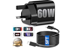 FANXIEAST 60W Fast Charger for Nintendo Switch 2,NS Fast Charging with 5FT USB C Cable,Safe AC Power Adapter for Nintendo Switch/Lite/OLED/Xbox Controller/Phone/Steam Deck/Laptops/Tablets