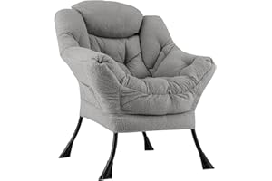 COSTWAY fotel tapicerowany, fotel relaksacyjny z podłokietnikami i boczną kieszenią, fotel do salonu, fotel telewizyjny, fotel do salonu, do sypialni, do biura (szary)