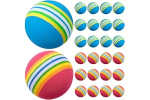 AMJKEJI 24 Palline da Golf per Interno et All'aperto, Palline Gommapiuma per Principianti, Colori Arcobaleno Palline Schiuma per Bambini Allenamento da Golf