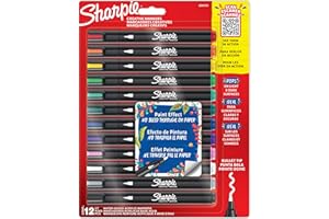 Sharpie Creative Marker Pennarelli Acrilici per Hobby Creativi | Pennarelli a base d'acqua con punta tonda | deali per Fai da TeDecorazioni e Scuola | Colori assortiti | 12 pezzi