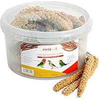 petifool Kolbenhirse gelb 500g - Einzelfuttermittel für alle Ziervögel - Vogelfutter - 100% Natur