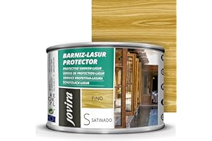 JOVIRA PINTURAS BARNIZ-LASUR Protector Satinado (7 colores) Protege, decora y embellece todo tipo de madera (375 Mililitros, Pino) D-03A