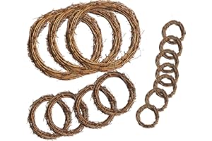 ORRDIFFI Set di 13 Ghirlanda in Rattan,Ghirlanda Vimini Naturale Ghirlanda fai da te per Cancello Corona Decorativa Casa Nozze Festa Natale (8, 15,25 cm)